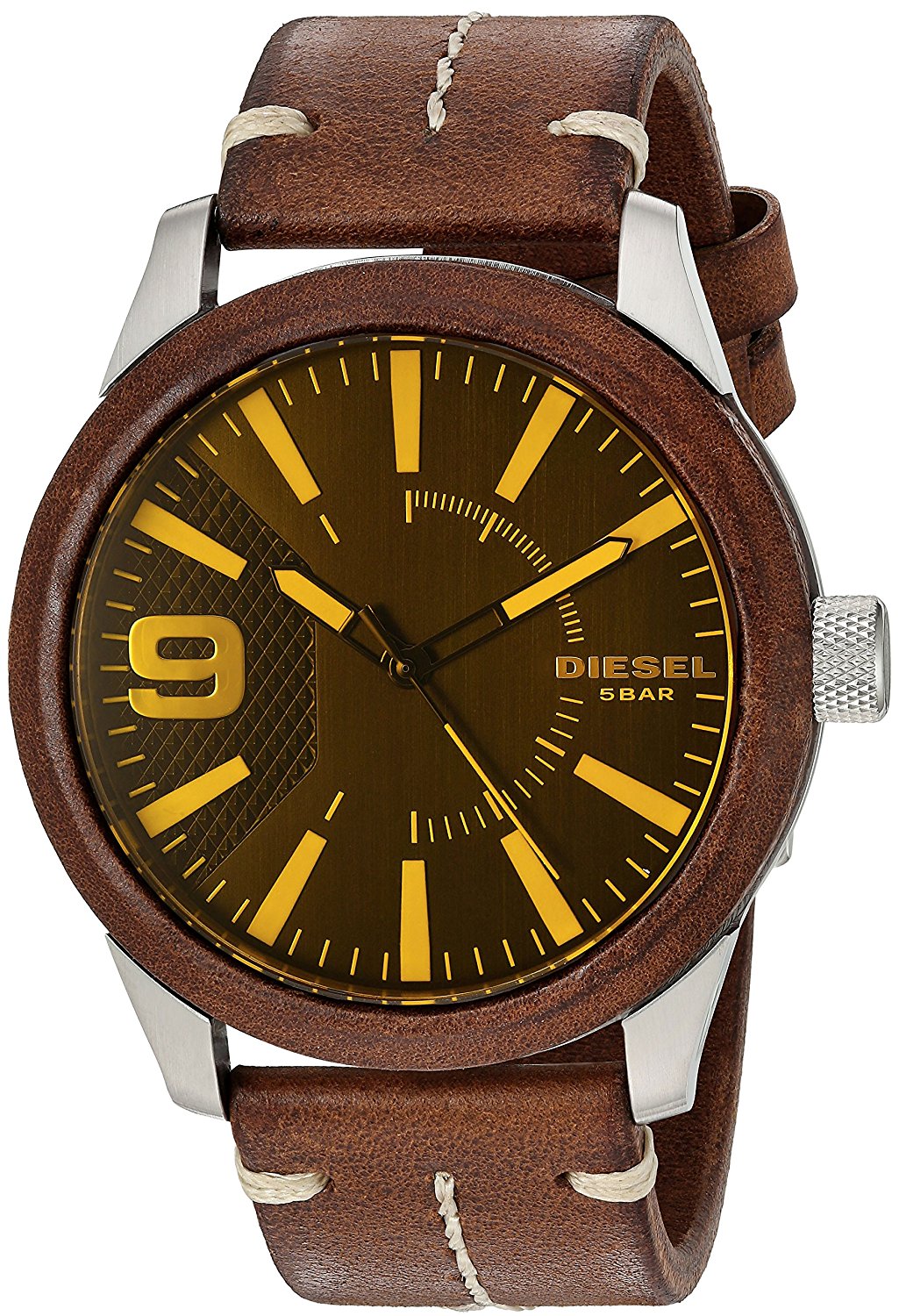 Diesel Watches : DZ1800 Quartz Analog Brown Leather Men Watch