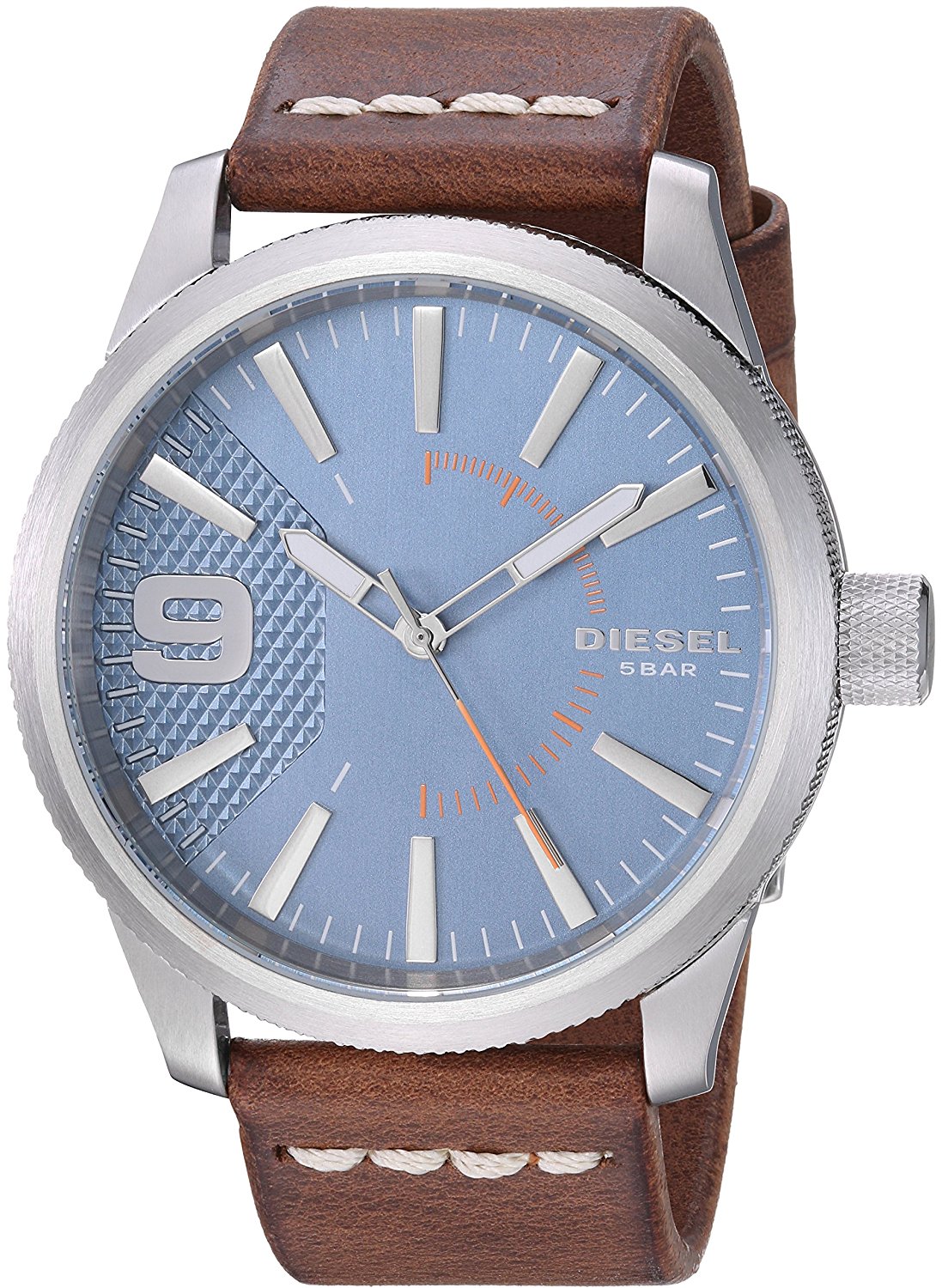 Diesel Watches : DZ1804 Quartz Blue Dial Brown Leather Men Watch