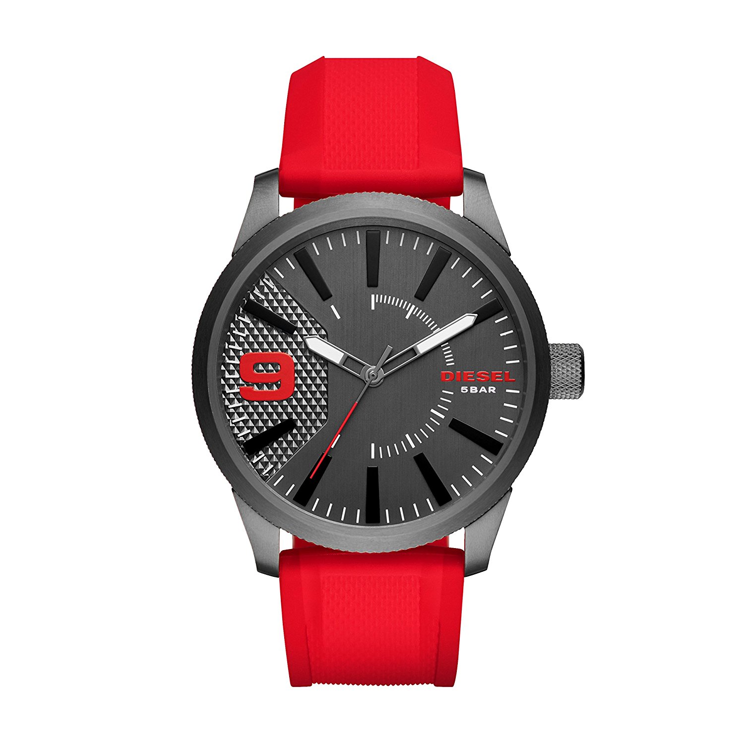 Diesel Watches : DZ1806 Grey Dial Silicone Men Watch