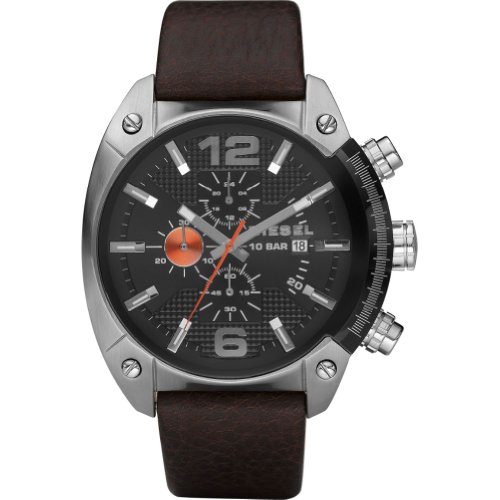 Diesel Watches : DZ4204 Quartz Stainless Steel Case With Brown Leather Strap Men Watch