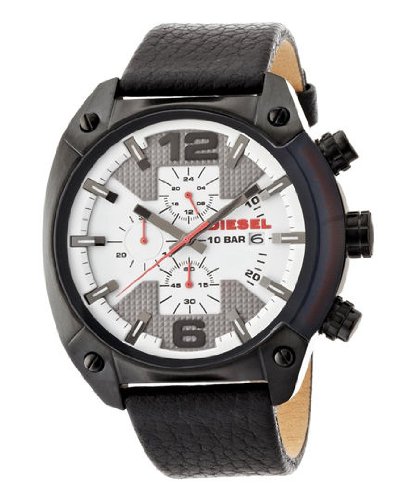 Diesel Watches : DZ4278 Quartz Chronograph Date White Dial Leather Men Watch