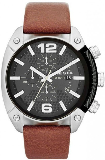 Diesel Watches : DZ4296 Quartz Chronograph Date Brown Leather Strap Men Watch