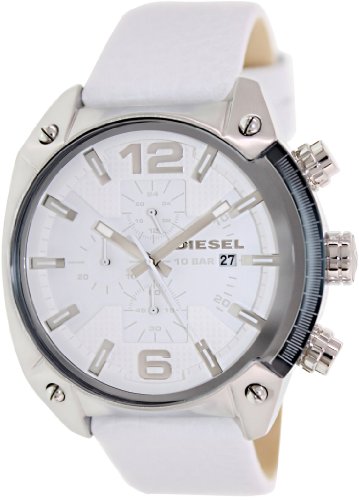 Diesel Watches : DZ4315 Quartz Chronograph White Dial Date Leather Men Watch