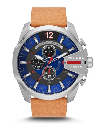 Diesel Watches : DZ4319 Quartz Chronograph Blue Dial Date Leather Men Watch