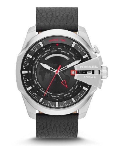 Diesel Watches : DZ4320 Quartz Black Dial Date Leather Men Watch