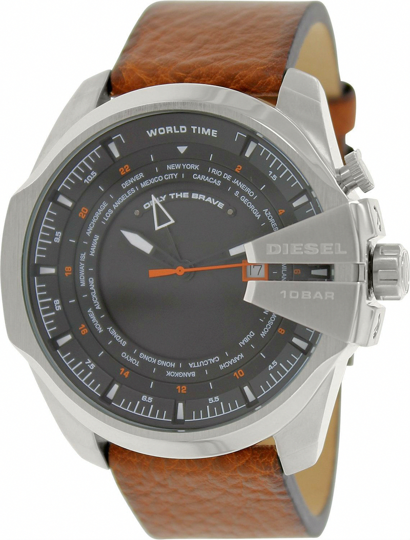 Diesel Watches : DZ4321 Quartz Black Dial Date Brown Leather Men Watch