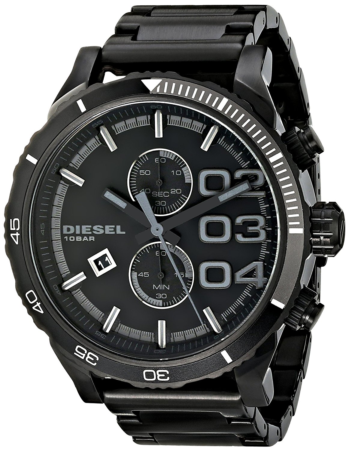 Diesel Watches : DZ4326 Black Dial Stainless Steel Band Men Watch
