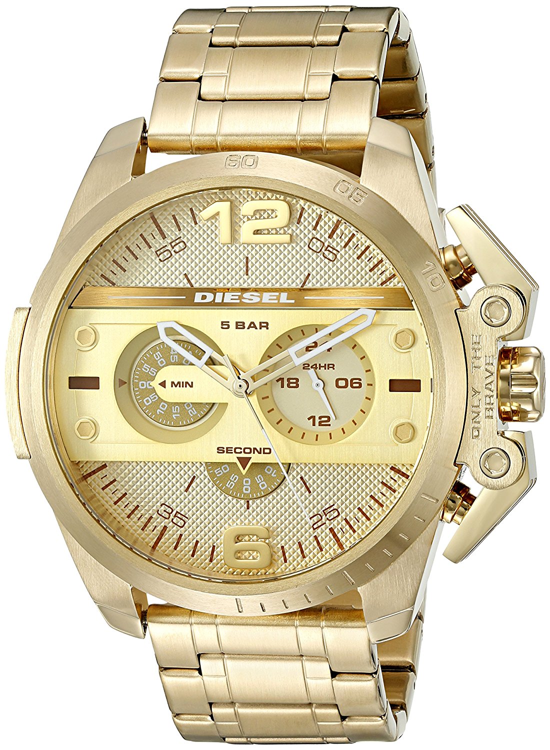 Diesel Watches : DZ4377 Gold Dial Stainless Steel Band Women Watch