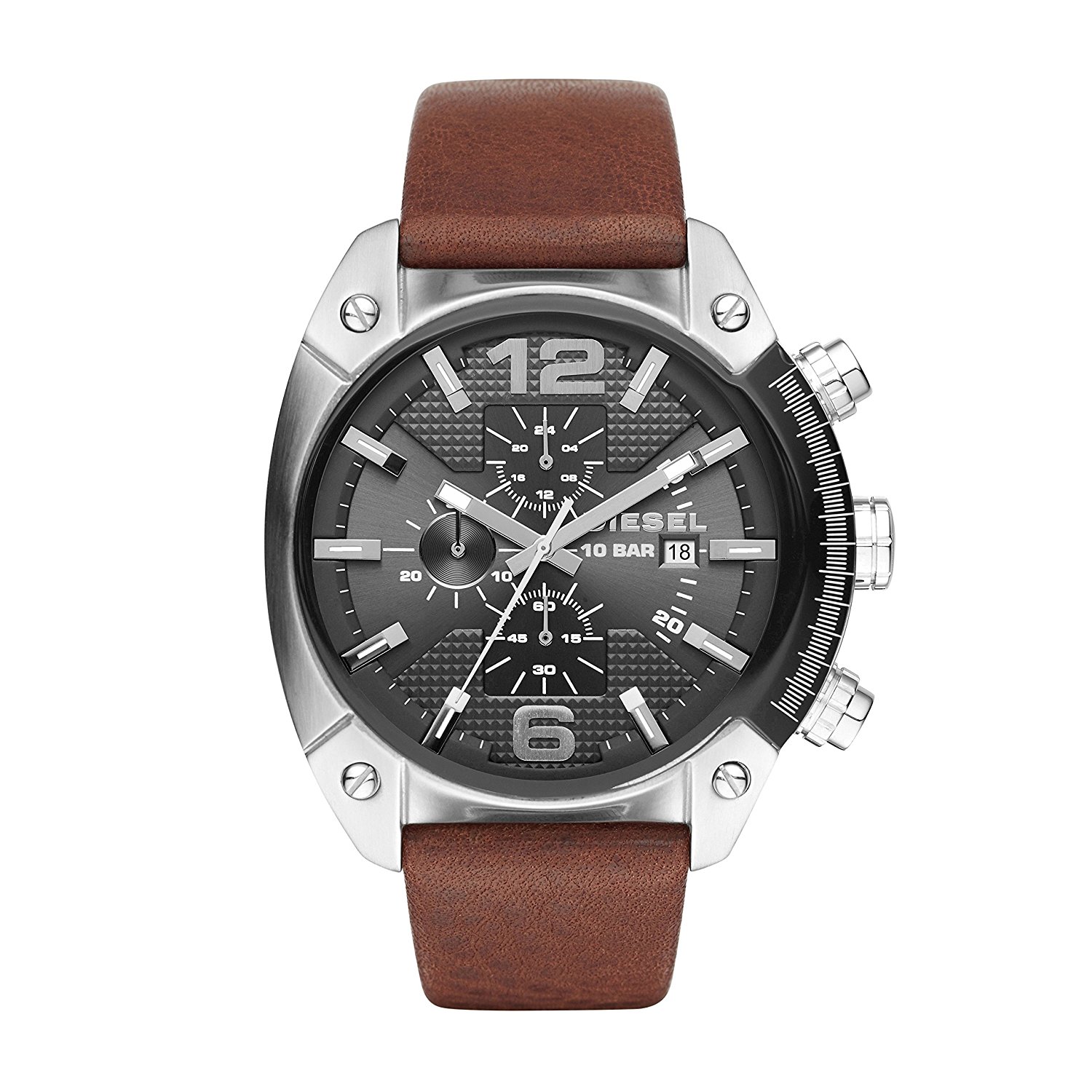 Diesel Watches : DZ4381 Grey Dial Stop Watch Men Watch