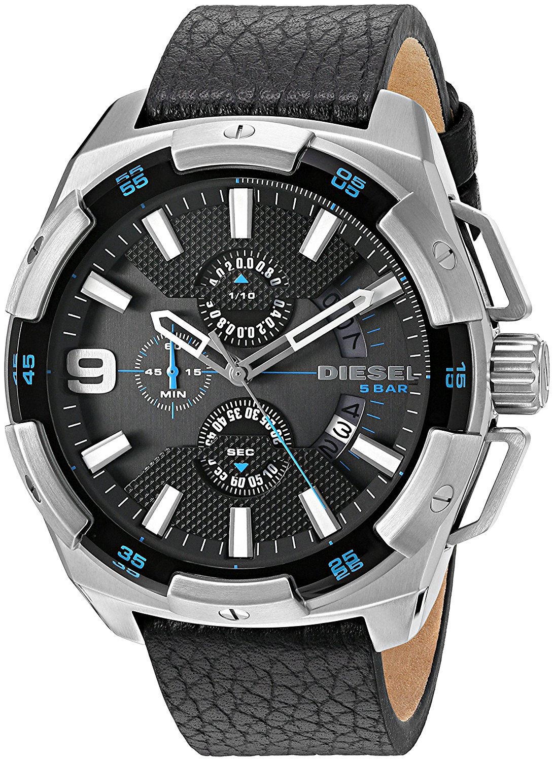 Diesel Watches : DZ4392 Black Dial Stainless Steel Band Men Watch
