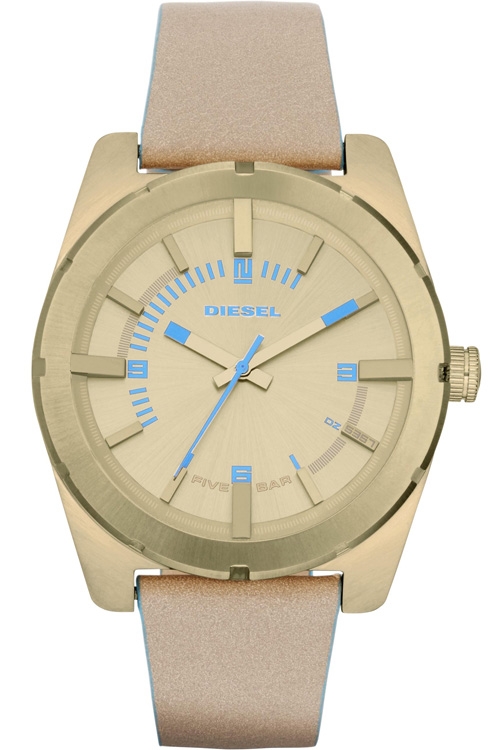 Diesel Watches : DZ5357 Quartz Gold Tone Stainless Steel Case And Dial With Brown Leather Strap Women Watch