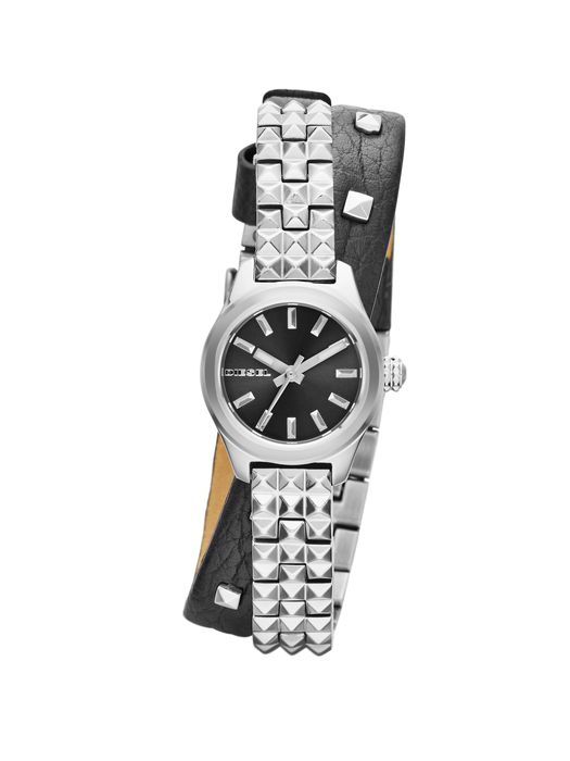 Diesel Watches : DZ5415 Quartz Analog Black Dial Stainless Steel and Leather Women Watch