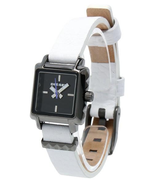 Diesel Watches : DZ5423 Quartz Analog Black Dial White Leather Women Watch