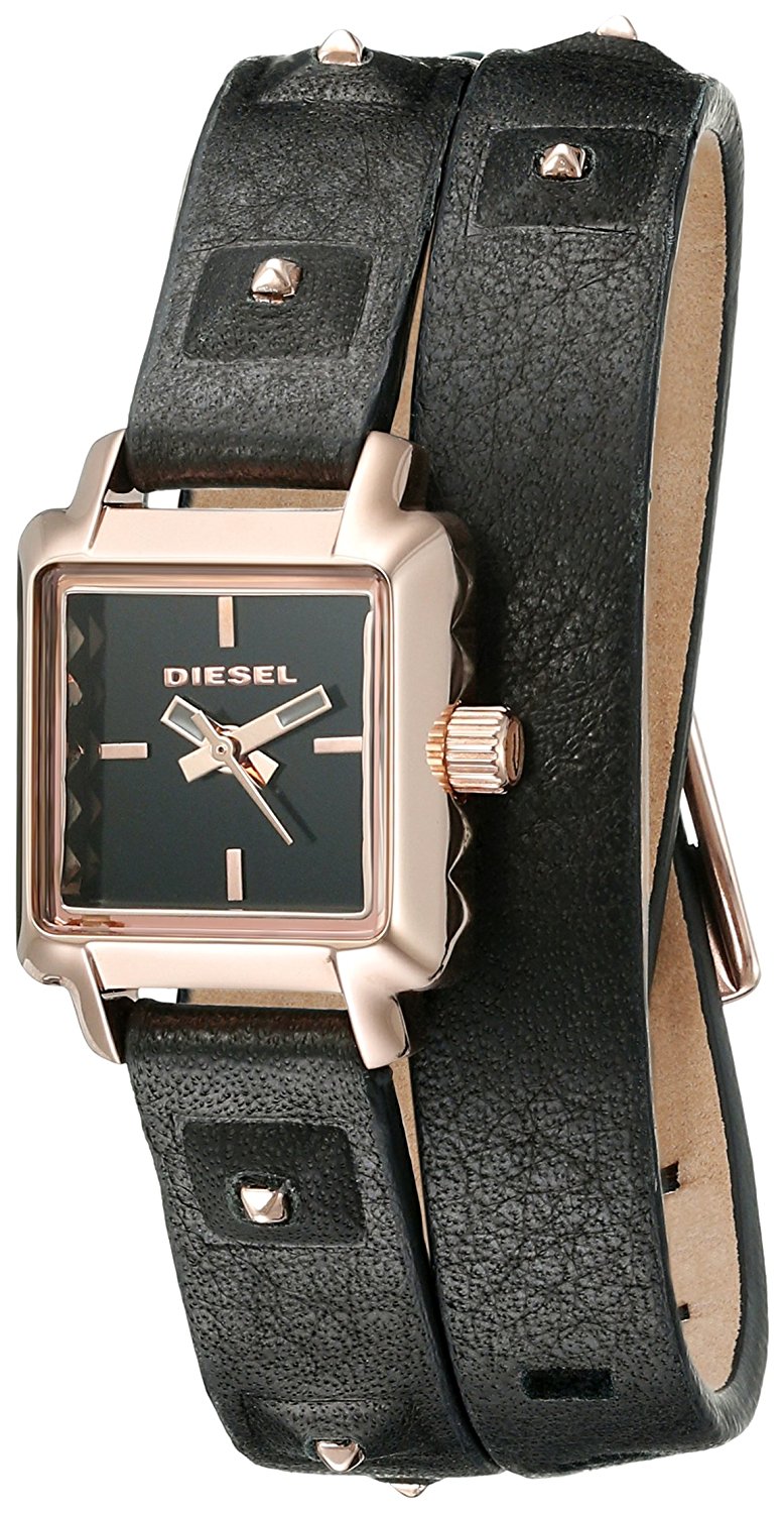 Diesel Watches : DZ5480 Quartz Analog Black Leather Women Watch