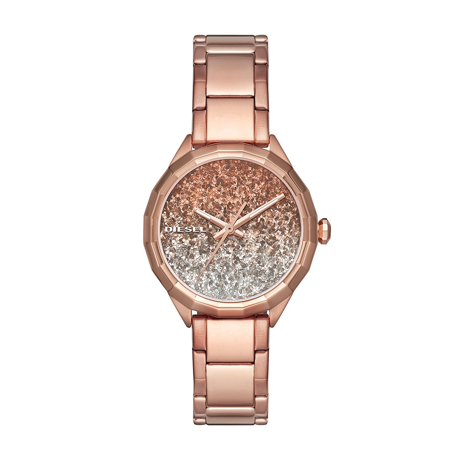 Fake AAA Diesel Watches : DZ5539 Rose Gold Dial Stainless Steel Women Watch Watch