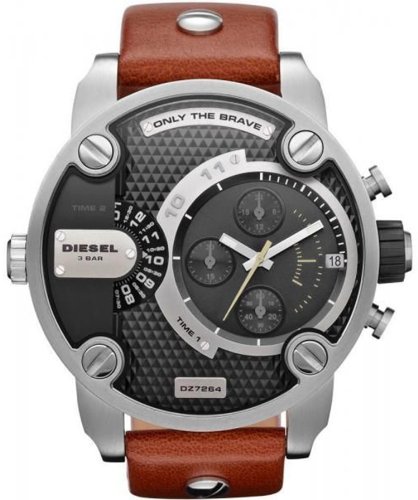 Diesel Watches : DZ7264 Quartz Stainless Steel Case With Stainless Brown Leather Strap Men Watch