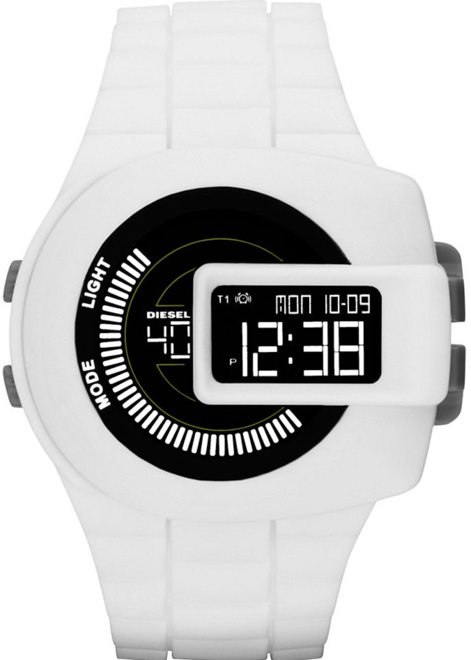 Diesel Watches : DZ7275 Quartz Digital White Silicone Strap Men Watch
