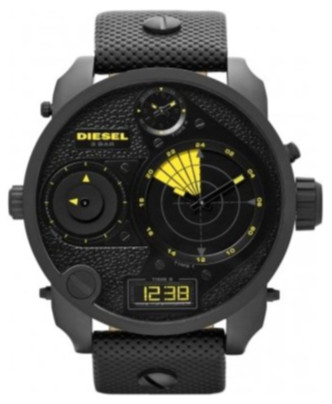 Diesel Watches : DZ7296 Quartz Analog Black Dial Leather Strap Men Watch