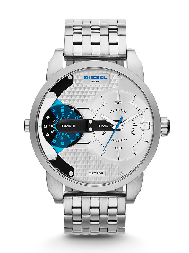 Diesel Watches : DZ7305 Quartz Dual Time Silver Dial Stainless Steel Men Watch