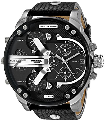 Diesel Watches : DZ7313 Quartz Mr. Daddy 2.0 Black Leather Men Watch