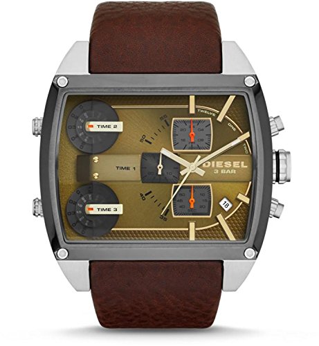 Diesel Watches : DZ7327 Quartz Triple Time Chronograph Brown Leather Men Watch