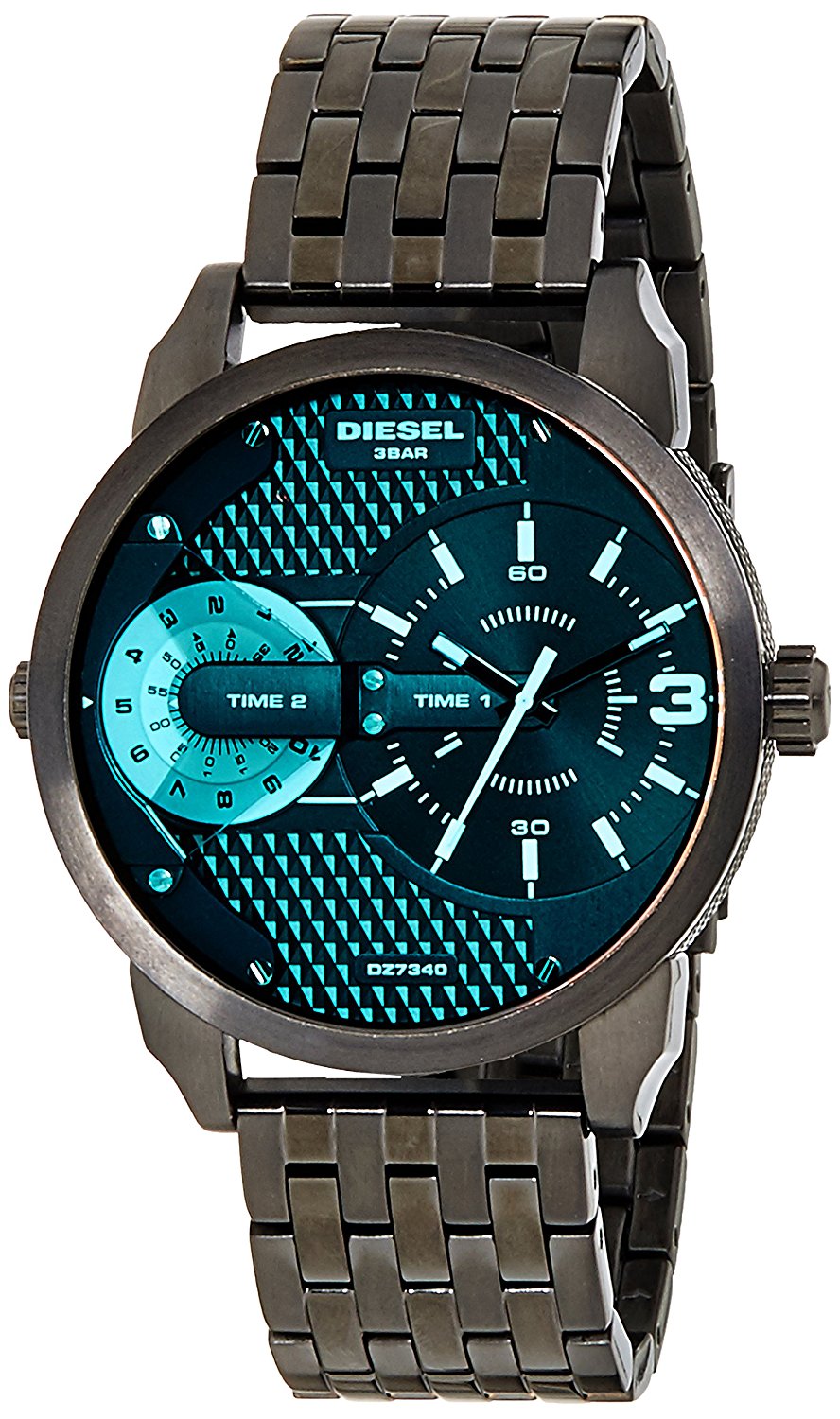 Diesel Watches : DZ7340 Black Dial Stainless Steel Band Men Watch