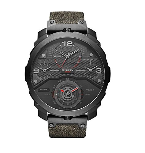 Diesel Watches : DZ7358 Quartz Machinus 4 Time Zone Black Fabric Men Watch