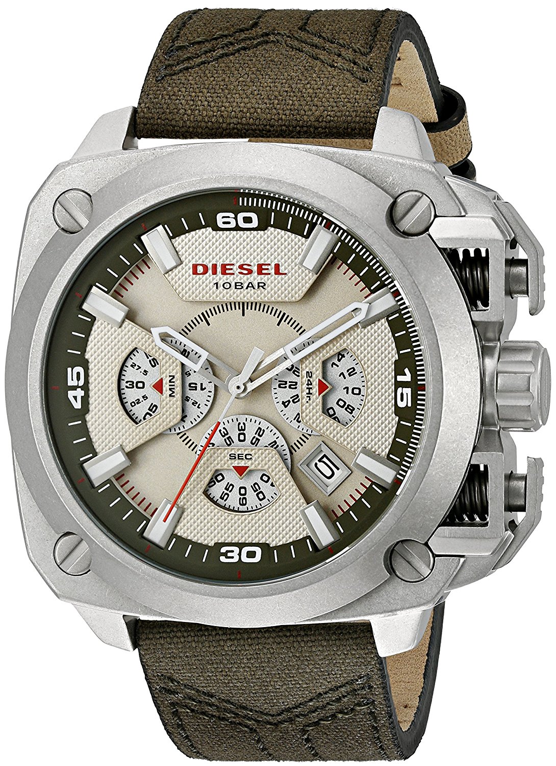 Diesel Watches : DZ7367 Gold Dial Stainless Steel Band Men Watch