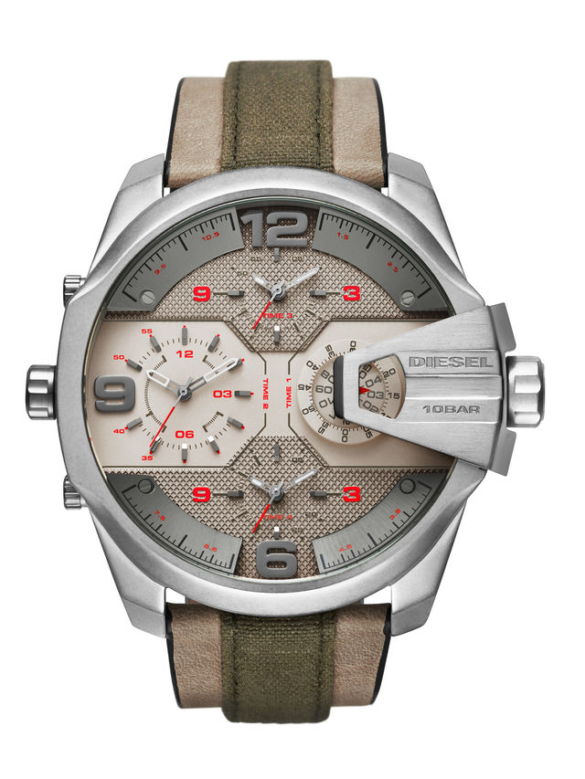 Diesel Watches : DZ7375 Quartz Uber Chief Four Time Zone Leather Men Watch