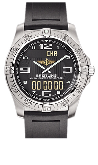 Breitling Watches : E7936210/B962-RS Quartz Volcano Black Digital/analog With Arabic Hour Markers, Alarm, Gmt Second Time-zone, Chronograph, Backlight, Countdown Timer Features. Dial Black Diver Pro Ii Rubber Band Men Watch