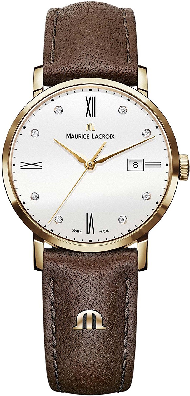 Maurice Lacroix Watches : EL1084-PVP01-150-2 Quartz Analog Date Brown Leather Women Watch