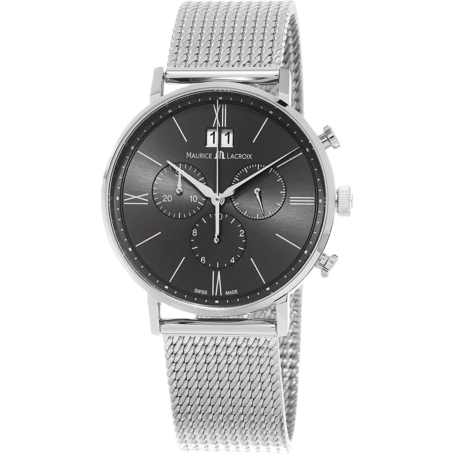 Maurice Lacroix Watches : EL1088-SS002-811-1 Men's Dial Display Type : Chronograph Water-restistant (bar) : 5 Diameter (without Crown) In Mm/inches : 40 / 157 Weight In G/ounces : 113 / 399 Men Watch