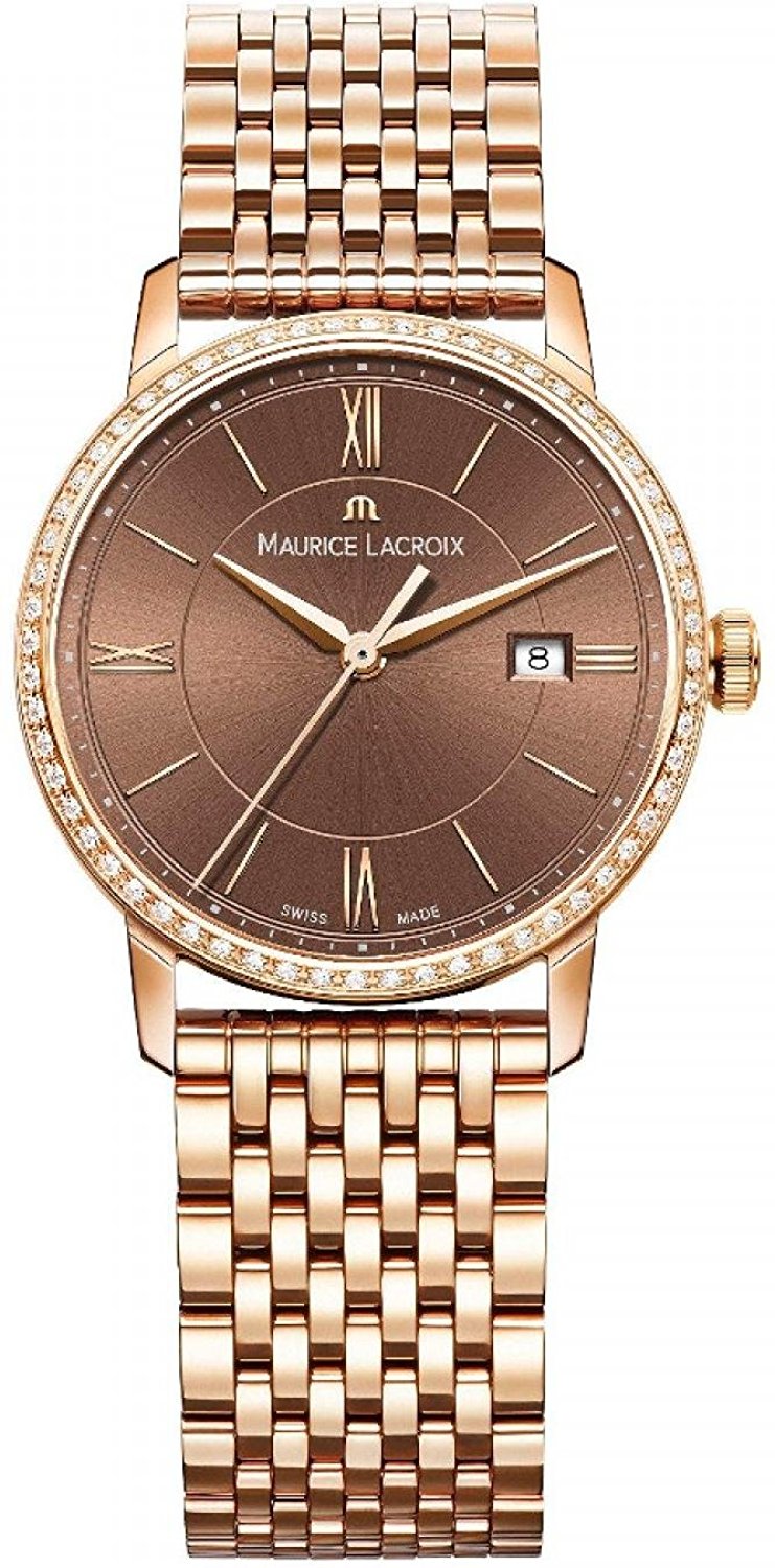 Maurice Lacroix Watches : EL1094-PVPD6-710-1 Women's Dial Display Type : Analogue Water-restistant (bar) : 5 Diameter (without crown) in mm/inches : 30 / 118 Weight in g/ounces : 77 / 272 Men Watch