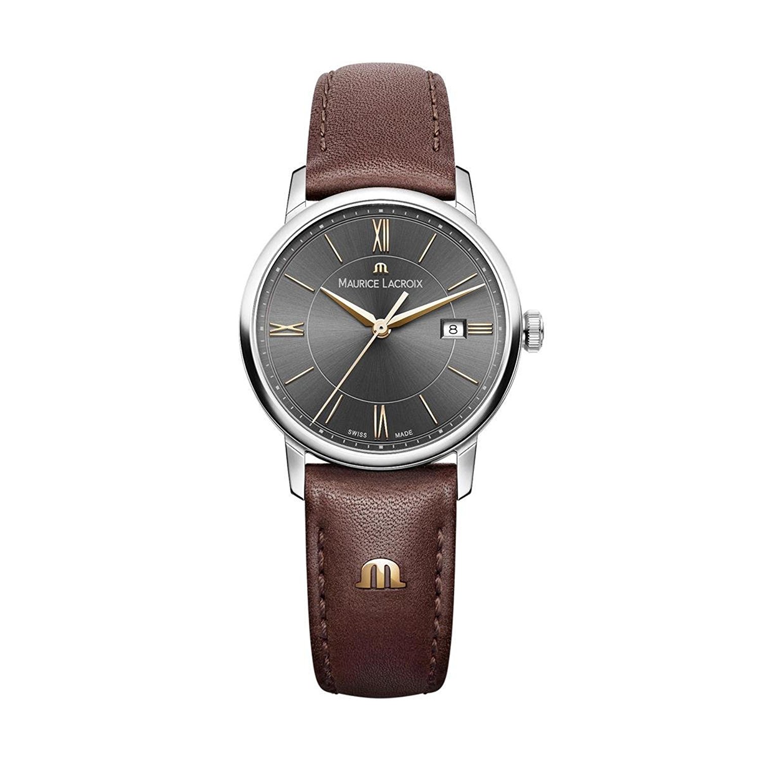 Maurice Lacroix Watches : EL1094-SS001-311-1 Black Dial Leather Men Watch