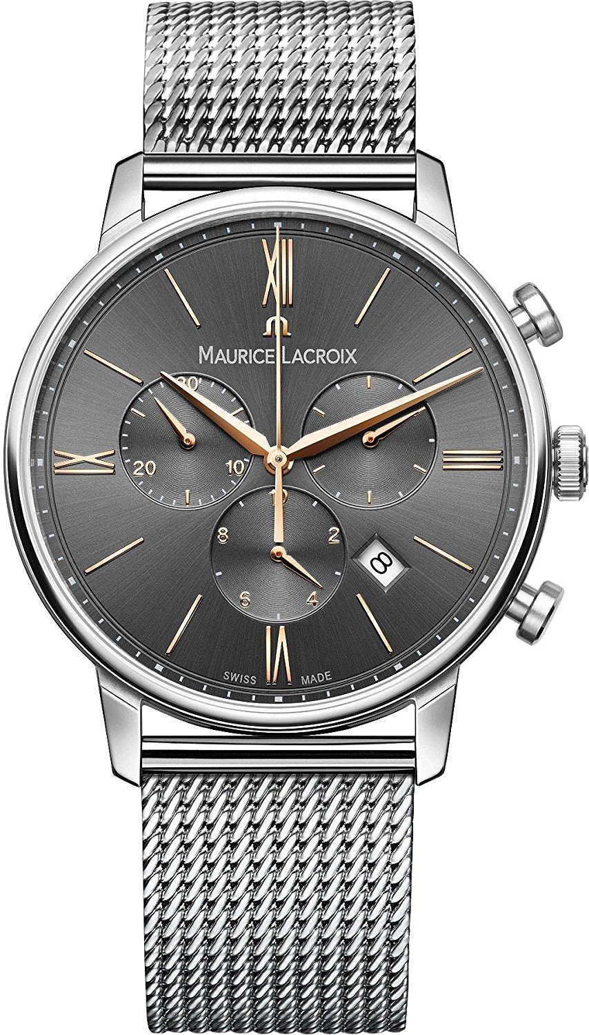 Maurice Lacroix Watches : EL1098-SS002-311-1 Black Dial Stainless Steel Men Watch