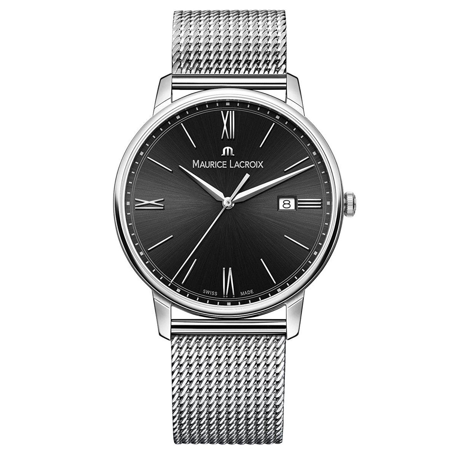 Maurice Lacroix Watches : EL1118-SS002-310-1 Black Dial Stainless Steel Men Watch