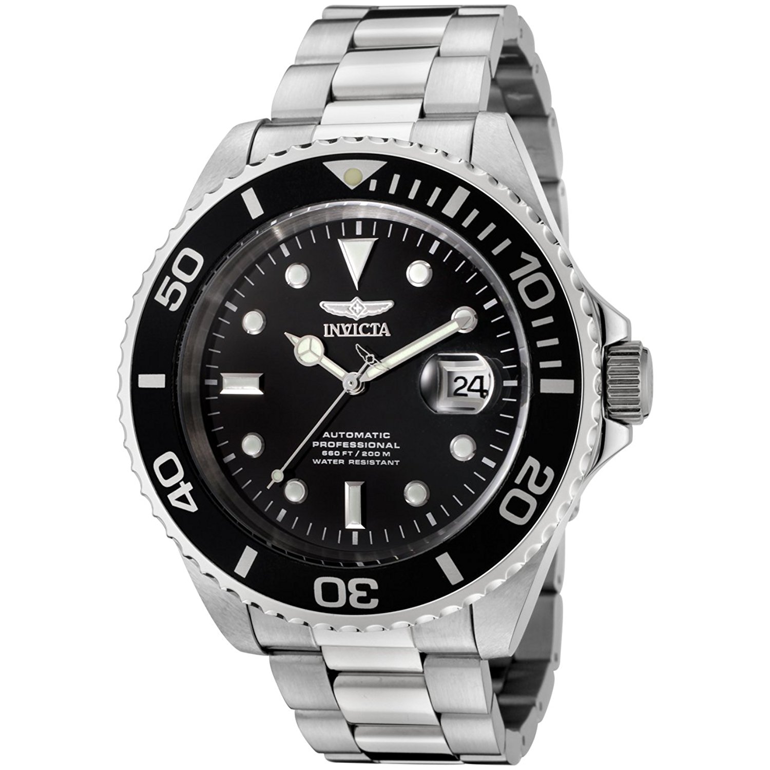 Invicta Watches : F0066 Black Dial Stainless Steel Men Watch