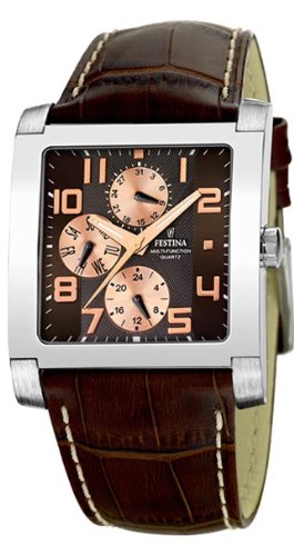 Festina Watches : F16235/C Quartz Multifunction Day Date Brown Leather Men Watch