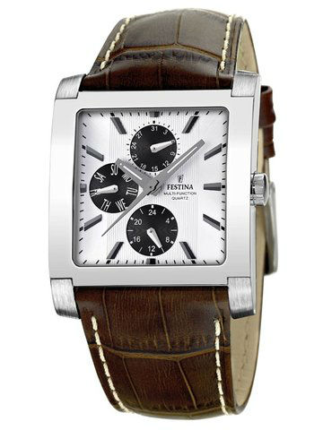 Festina Watches : F16235/g Quartz Multifunction White Dial Day Date Leather Women Watch