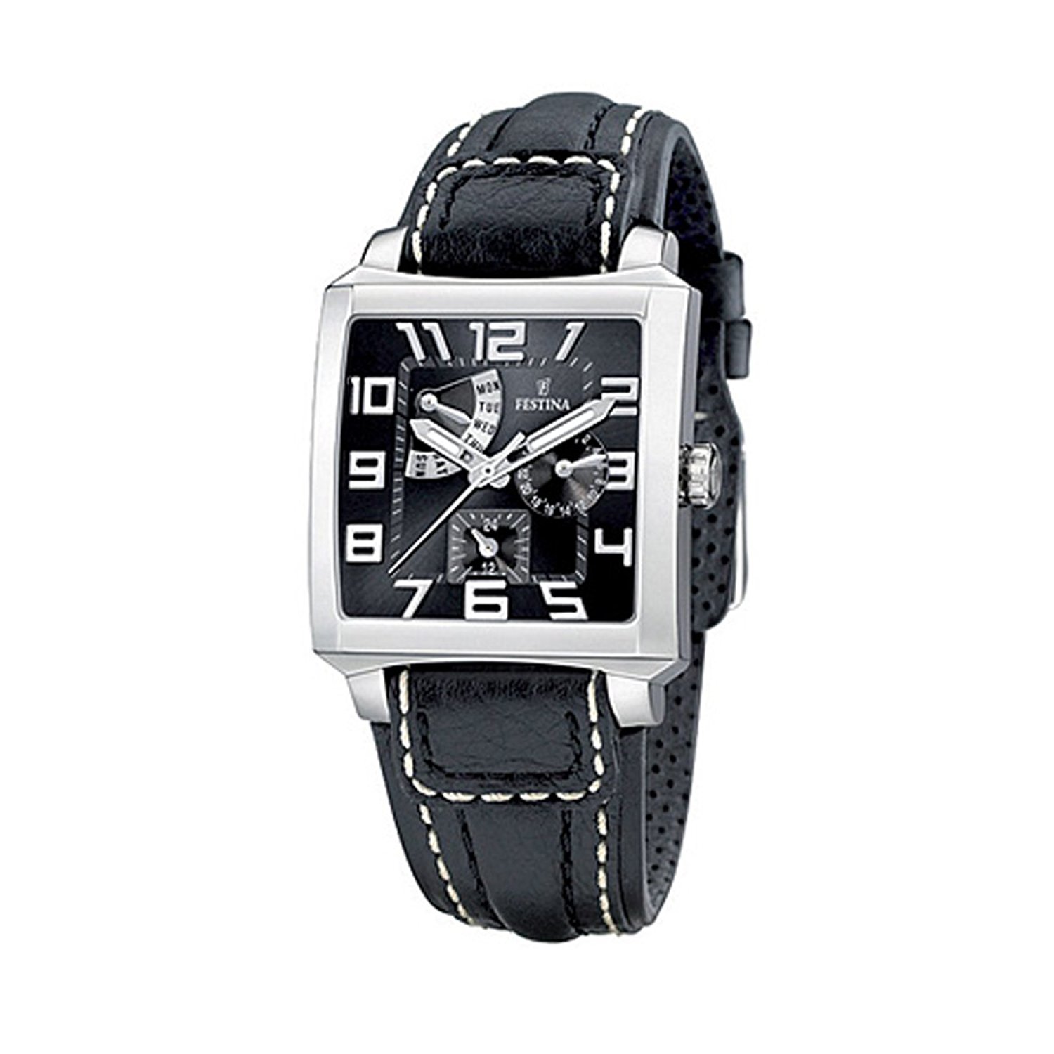 Festina Watches : F16282/5 Black Dial Leather Men Watch