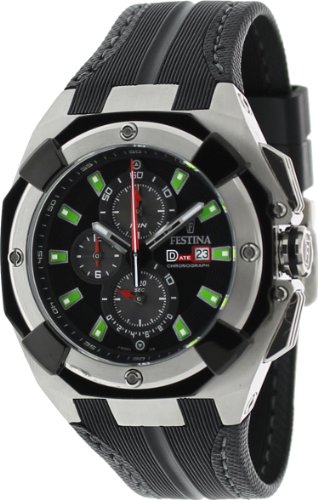 Festina Watches : F16350/B Quartz Chronograph Date Dial Black Rubber Men Watch