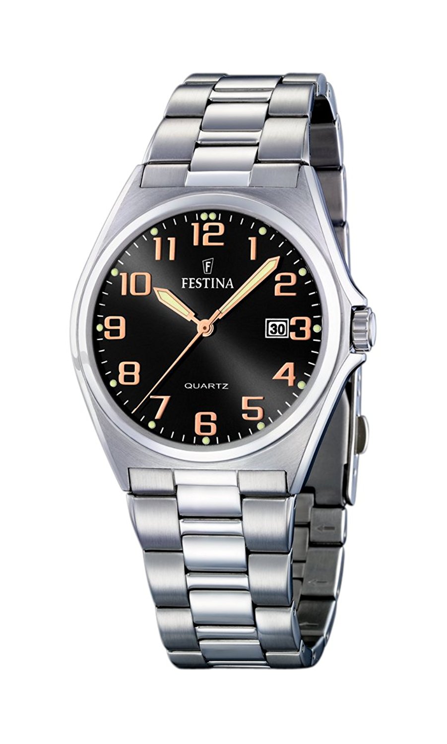 Festina Watches : F16374/8 Black Dial Stainless Steel Band Men Watch
