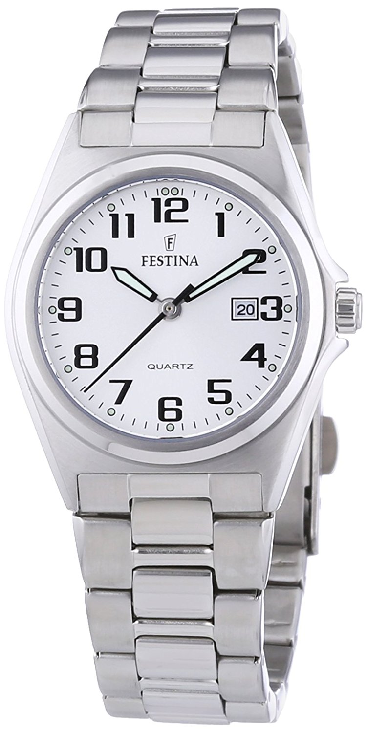 Festina Watches : F16375/9 White Dial Stainless Steel Band Men Watch