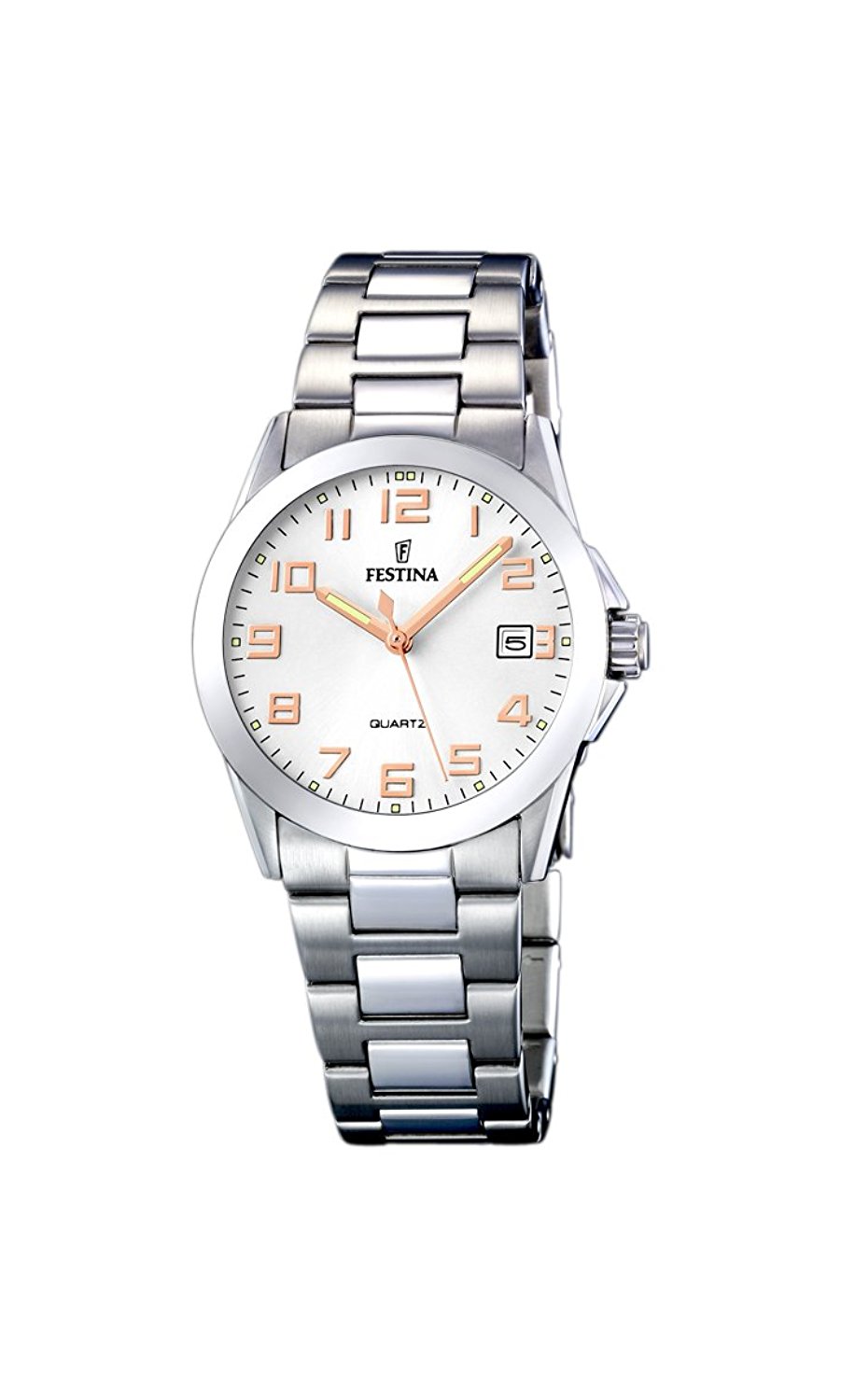 Festina Watches : F16377/3 White Dial Stainless Steel Band Women Watch