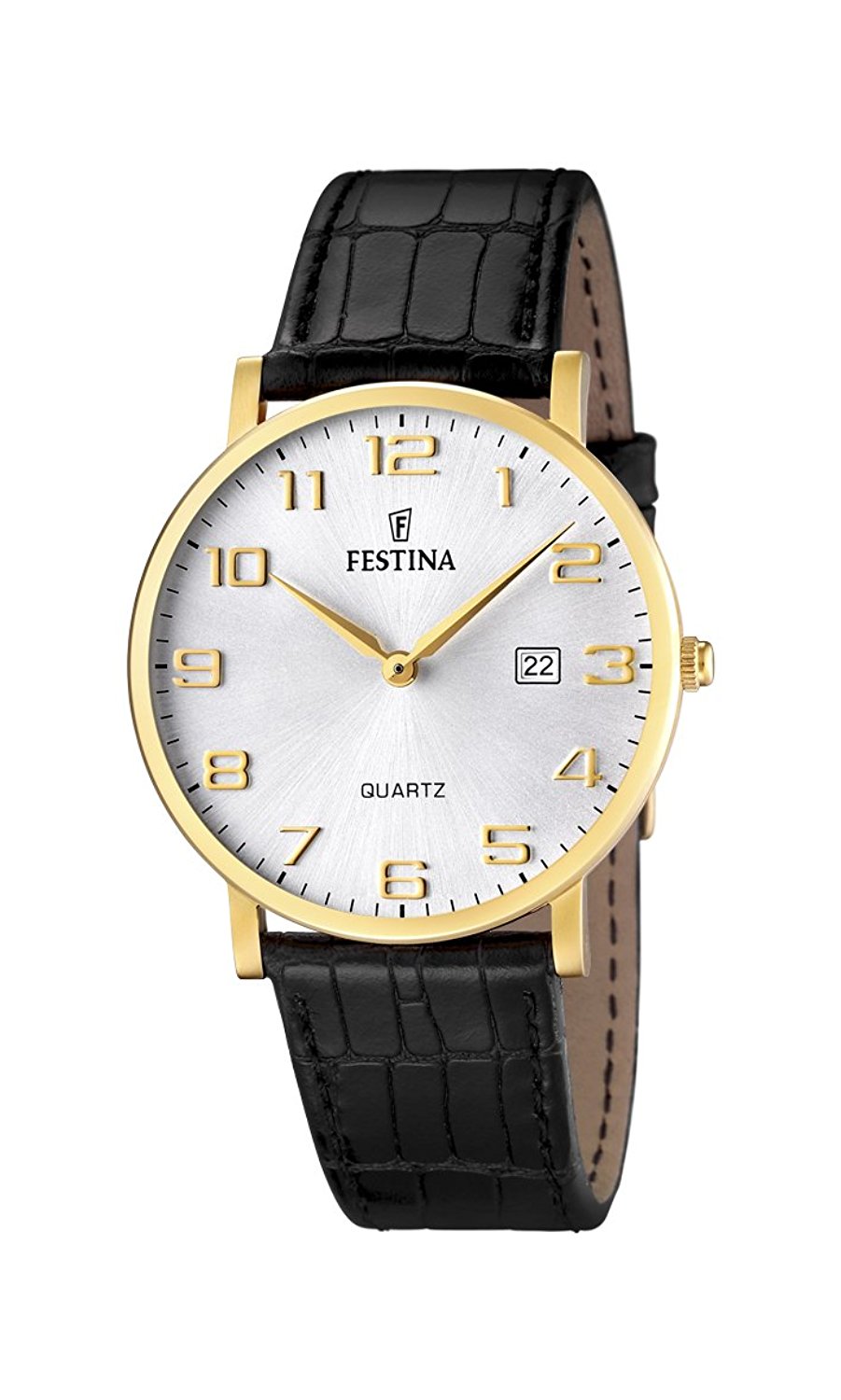 Festina Watches : F16478/2 Silver Dial Calfskin Band Men Watch