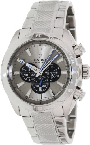 Festina Watches : F16488/7 Quartz Chronograph Silver Dial Date Stainless Steel Men Watch