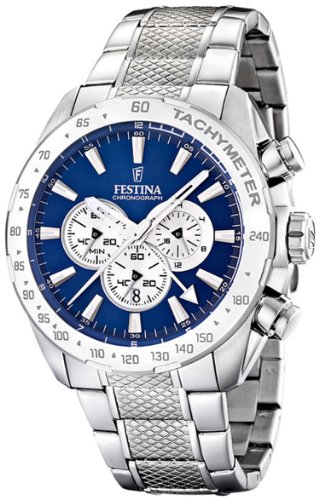 Festina Watches : F16488/8 Quartz Blue Dial Date Stainless Steel Men Watch