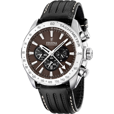 Festina Watches : F16489/A Quartz Chronograph Brown Dial Date Leather Men Watch