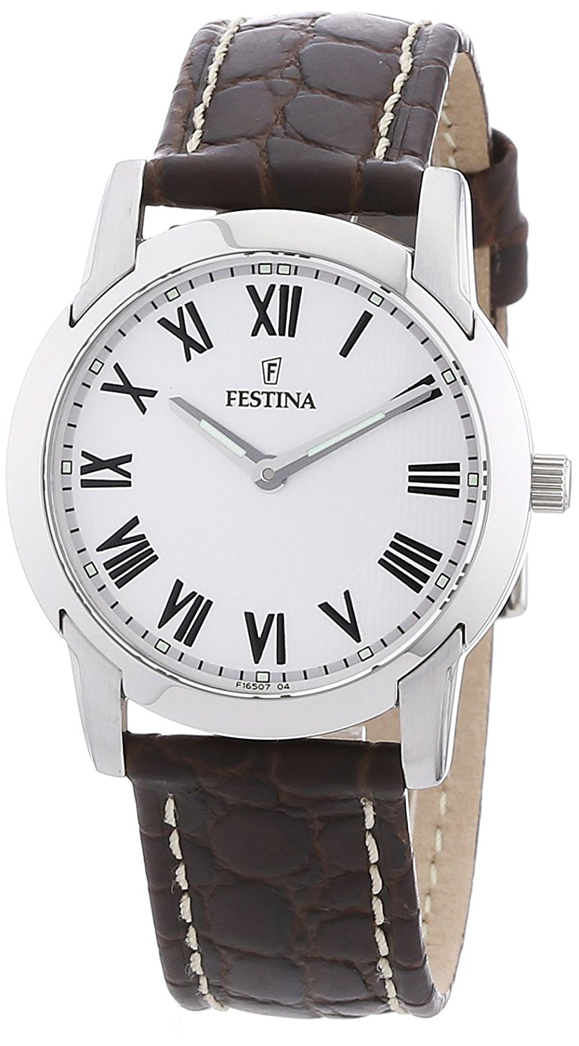 Festina Watches : F16507/4 White Dial Leather Women Watch