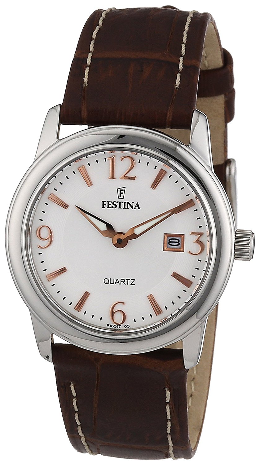 Festina Watches : F16517/3 Silver Dial Leather Women Watch